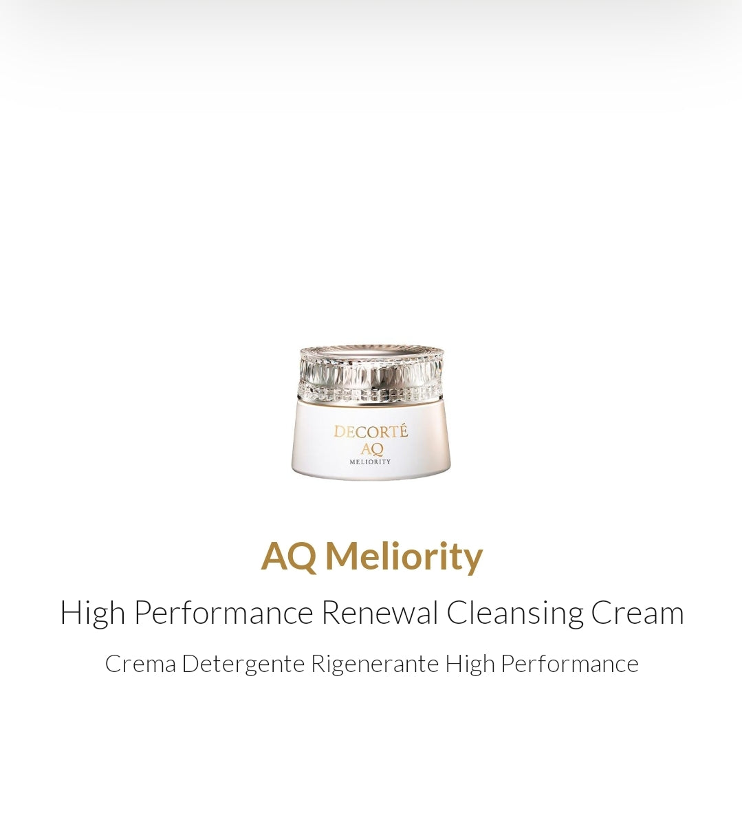 AQ Meliority High Perform Cleansing Cream 160ml